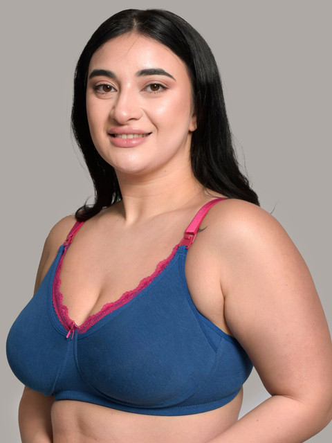 Inner Sense Plus Size Full Coverage Non Padded Laced Nursing Bra - Image 3