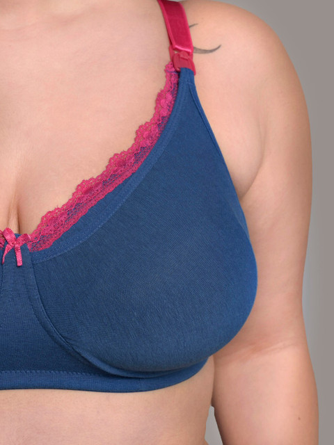 Inner Sense Plus Size Full Coverage Non Padded Laced Nursing Bra - Image 6