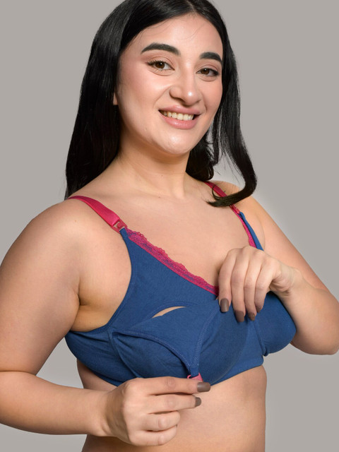 Inner Sense Plus Size Full Coverage Non Padded Laced Nursing Bra - Image 5