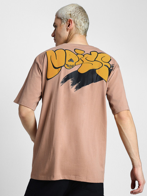 VEIRDO Round Neck Short Sleeves Puff Printed Pure Cotton Cotton Oversized T-shirt - Image 5