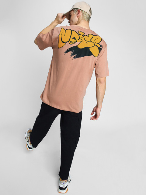 VEIRDO Round Neck Short Sleeves Puff Printed Pure Cotton Cotton Oversized T-shirt - Image 6