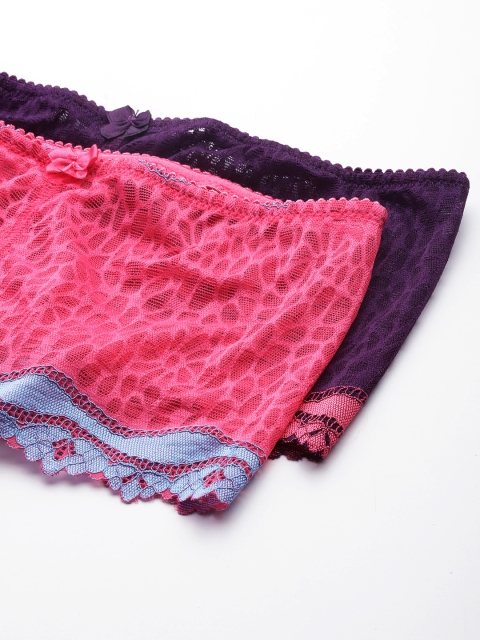 DressBerry Women Set of 2 Lace Design Anti-Microbial Boy-Shorts Briefs - Image 6