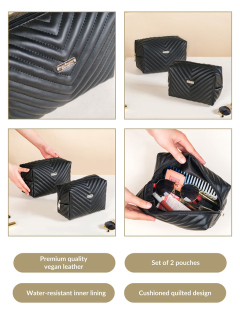 Nestasia Set of 2 Checked Compact Pouch Travel Accessory - Image 6