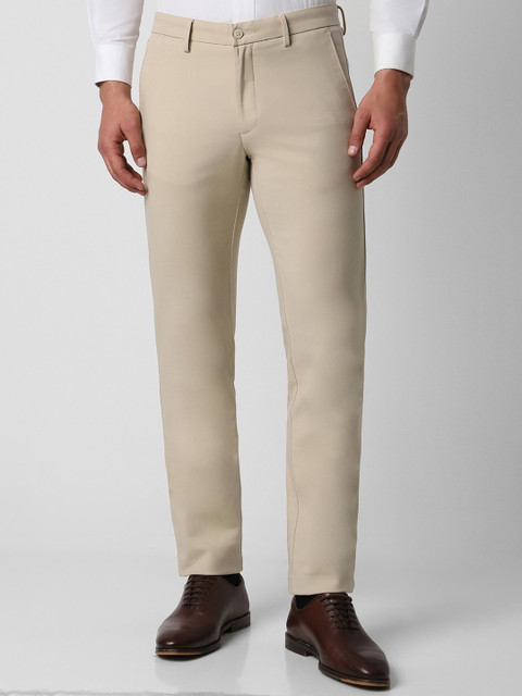 Van Heusen Men Slim Fit Mid-Rise Cotton Formal Trousers