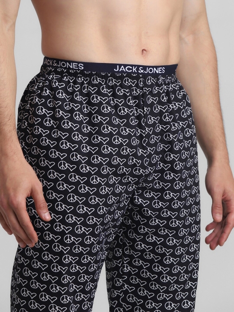 Jack & Jones Men Mid-Rise Printed Pure Cotton Lounge Pant - Image 5