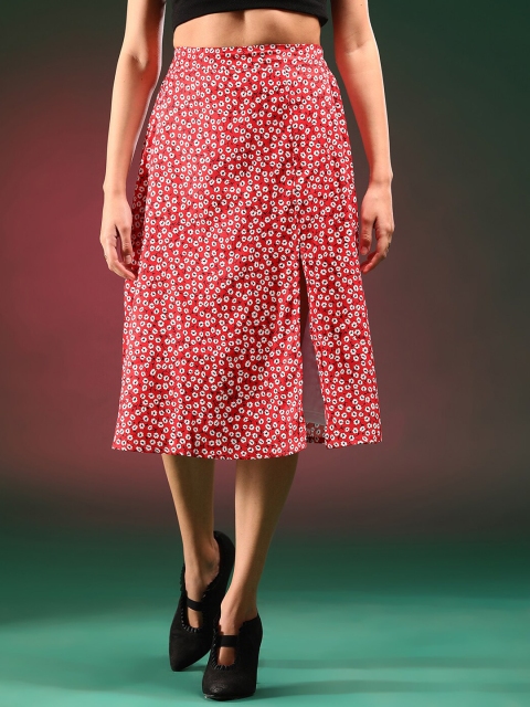 Stylecast X Kotty Printed A-Line Knee Length Skirts