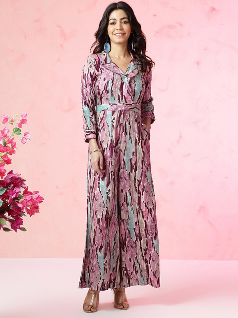 Anouk Shawl Neck Printed Basic Jumpsuit