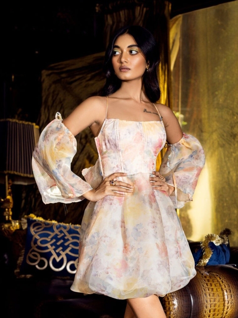 Lea Clothing Co. Print Fit & Flare Dress