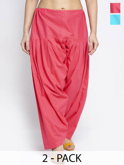 GRACIT Women Pack of 2 Pure Cotton Loose-Fit Salwars
