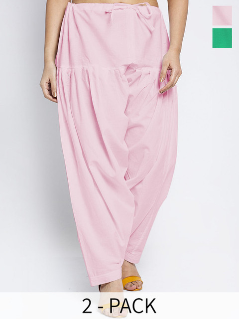GRACIT Women Pack of 2 Pure Cotton Loose-Fit Salwars