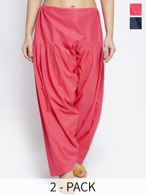 GRACIT Women Pack of 2 Pure Cotton Loose-Fit Salwars