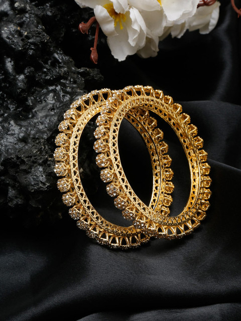 Anouk Set Of 2 Gold-Plated Stone Studded Bangles