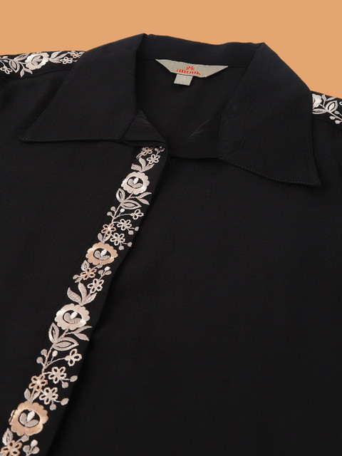 Anouk Black Embroidered Tunic With Trousers Co-Ords - Image 6