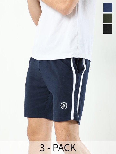ARDEUR Men Pack Of 3 Training or Gym Cotton Sports Shorts