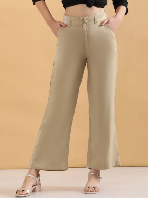 elleven Women Straight Fit Mid-Rise Parallel Trousers