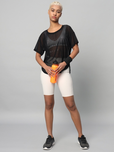 MKH Typography Printed Extended Sleeves Semi Sheer Dri-FIT Pockets Sports T-shirt