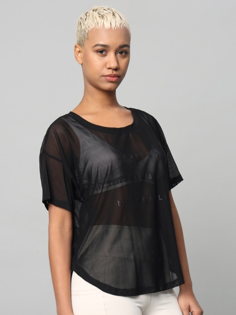 MKH Typography Printed Extended Sleeves Semi Sheer Dri-FIT Pockets Sports T-shirt - Image 4
