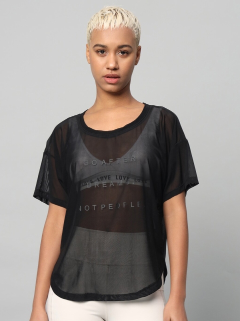 MKH Typography Printed Extended Sleeves Semi Sheer Dri-FIT Pockets Sports T-shirt - Image 2