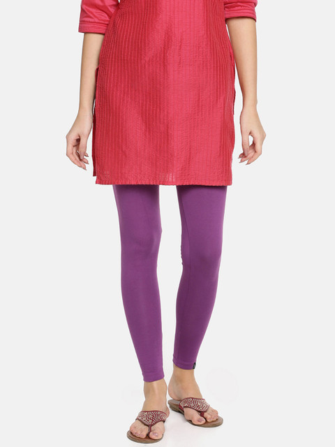 TWIN BIRDS Women Solid Super Stretch Cotton Ankle Length Leggings