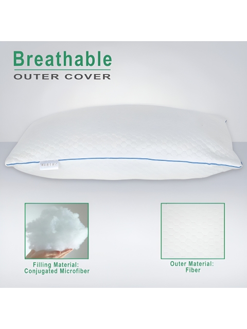 Homerz White 2 Pcs Lightweight Sleep Pillows - Image 6