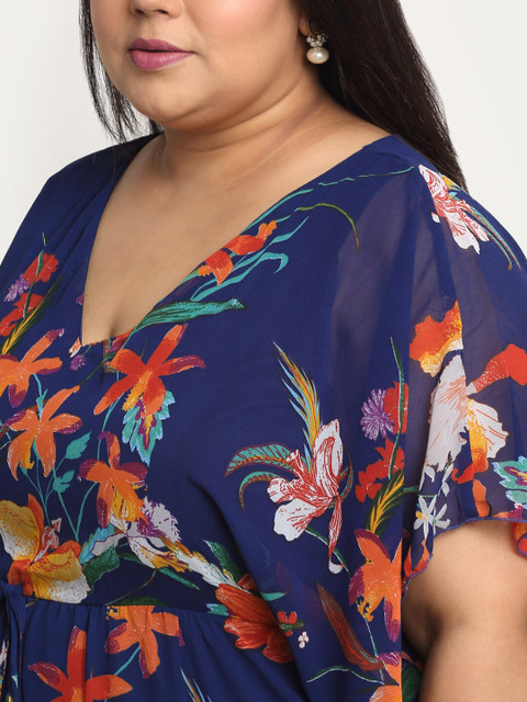 sindrellastorie Plus Size Floral Print Georgette Maxi Dress - Image 2