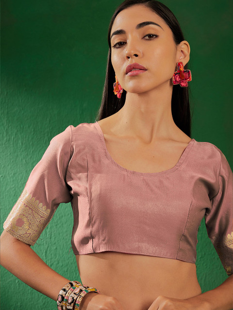 Sangria Floral Woven Design Banarasi Saree - Image 7