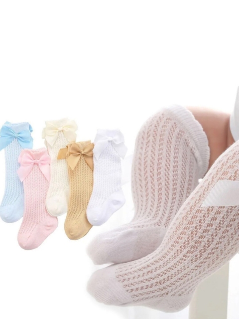 iSWEVEN Kids Pack Of 5 Patterned Breathable Cotton Knee Length Socks - Image 3