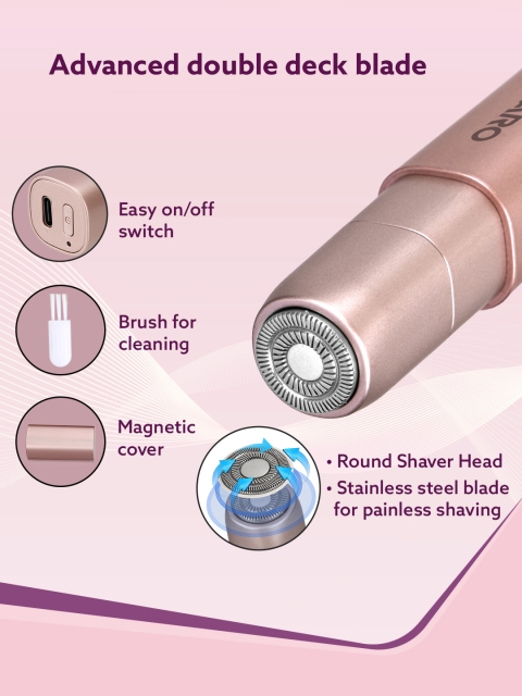 Agaro FHR170 Women Facial Hair Remover Epilator - Rose Gold - Image 2