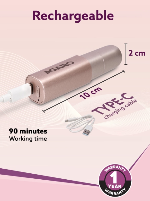 Agaro FHR170 Women Facial Hair Remover Epilator - Rose Gold - Image 6