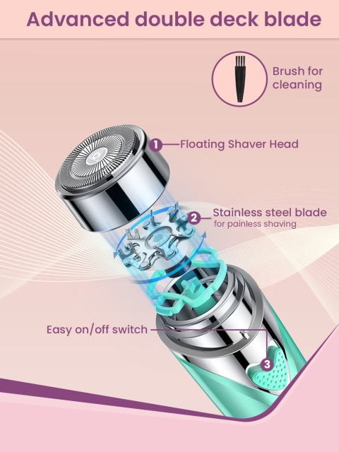 Agaro MHR100 Women Electric Painless Facial Hair Remover For Precision Finish - Green - Image 3