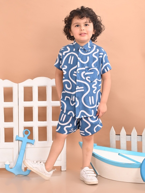 Superminis Boys Printed Shirt with Shorts