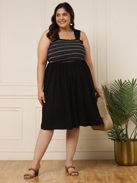 Vibes by Vibes by Deebaco Plus Size Shoulder Straps Plus Size A-Line Dress