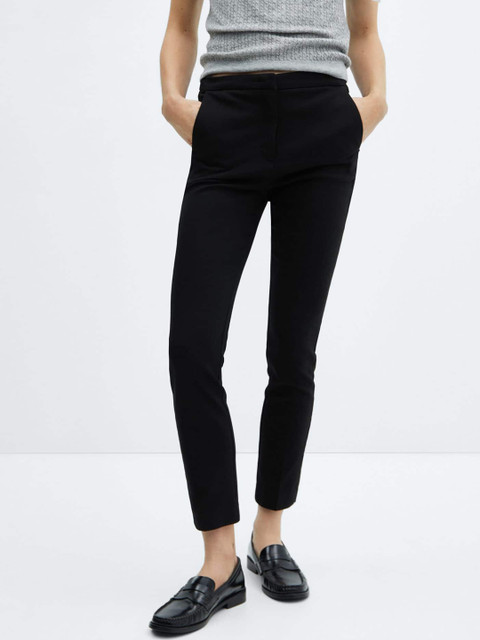 MANGO Women Skinny Fit Cropped Trousers