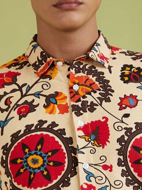 Campus Sutra Men Classic Floral Opaque Printed Casual Shirt - Image 2