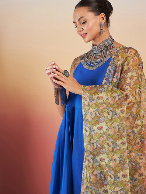 InWeave Women Empire Kurta with Palazzos & With Dupatta - Image 2