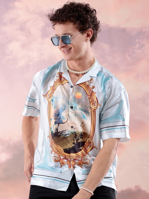 The Indian Garage Co Men Relaxed Fit Graphic Printed Resortwear Shirt