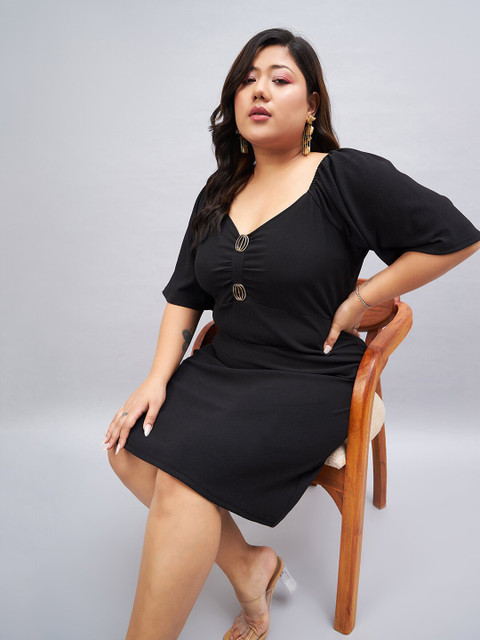 Orchid Blues Plus Size Sweetheart Neck Flared Sleeve A-Line Dress - Image 7