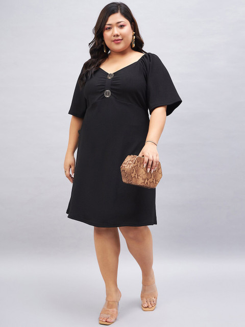 Orchid Blues Plus Size Sweetheart Neck Flared Sleeve A-Line Dress - Image 6