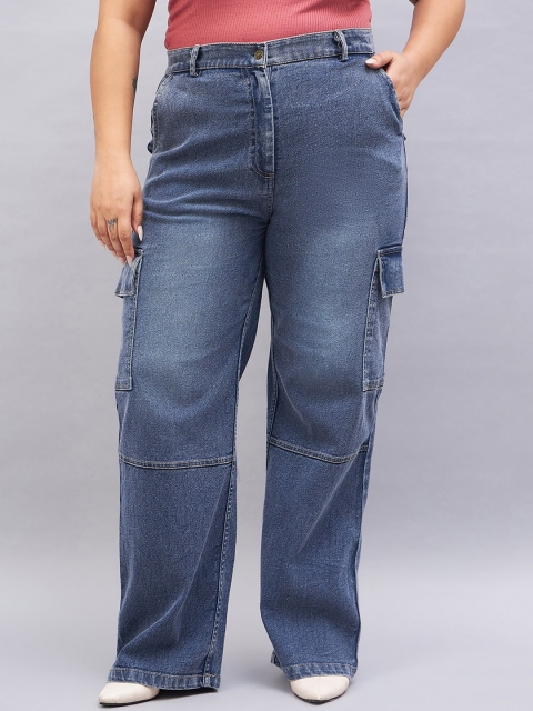 Orchid Blues Women Plus Size Bootcut High-Rise Clean Look Light Fade Stretchable Jeans
