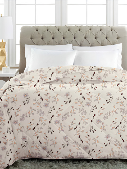 bsb home Beige & Coffee Brown Self Design Other 4 Piece Double Queen Superfine Bedding Set - Image 4