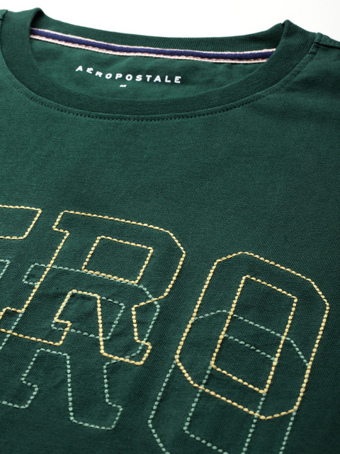 Aeropostale Brand Logo Embroidered Pure Cotton T-shirt - Image 2
