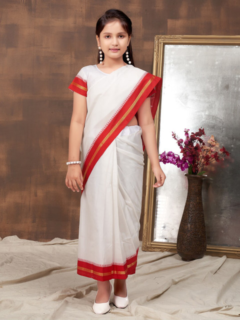 BAESD Girls Zari Bangoli Ready to Wear Saree