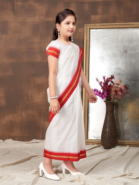 BAESD Girls Zari Bangoli Ready to Wear Saree - Image 2