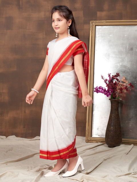 BAESD Girls Zari Bangoli Ready to Wear Saree - Image 3