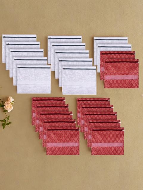 Kuber Industries Grey 24 Pieces Reusable Saree Cloth Bag Organisers