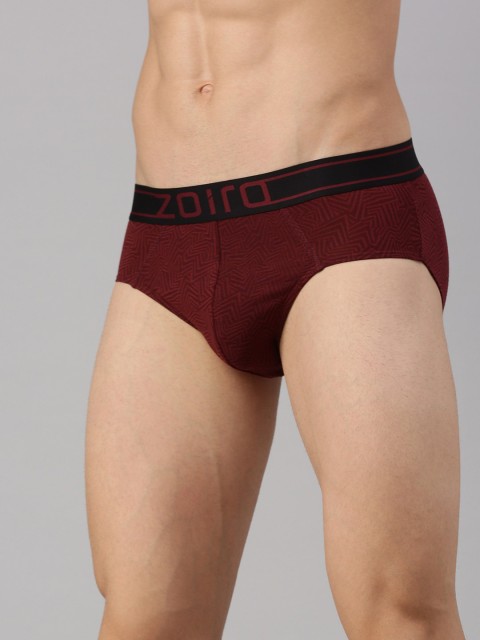 Zoiro Geometric Printed Four Way Stretch Basic Briefs ZO-BRI-MODALSOFT2431-QM-S - Image 2