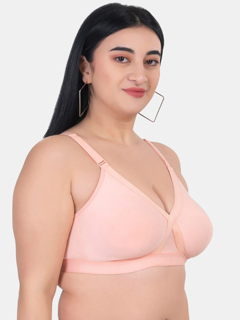 KOMLI Plus Size Pack Of 2 Full Coverage Cotton Everyday Bras With All Day Comfort - Image 3