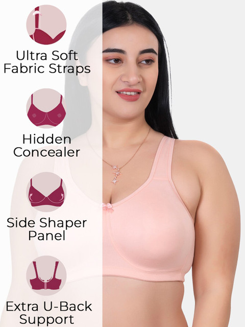 KOMLI Plus Size Pack Of 2 Full Coverage Cotton Everyday Bras With All Day Comfort - Image 6