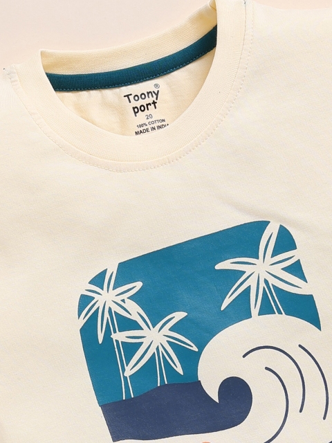 Toonyport Pack Of 2 Boys Graphic Printed Pure Cotton Top with Shorts - Image 5