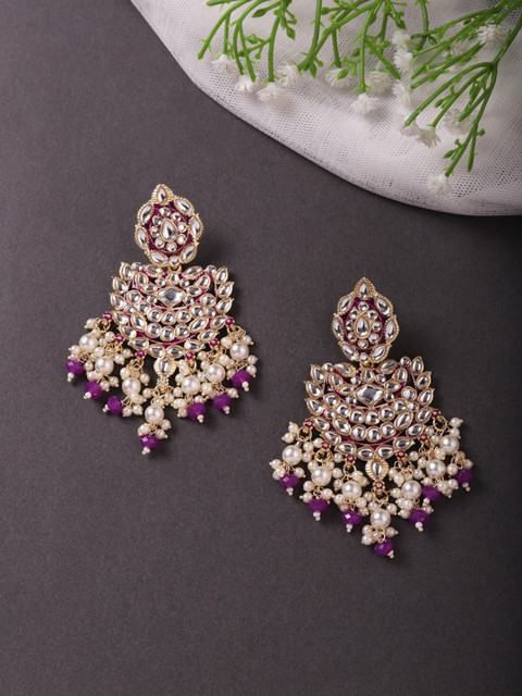 Cierra Artificial Beads Gold Plated Chandbalis